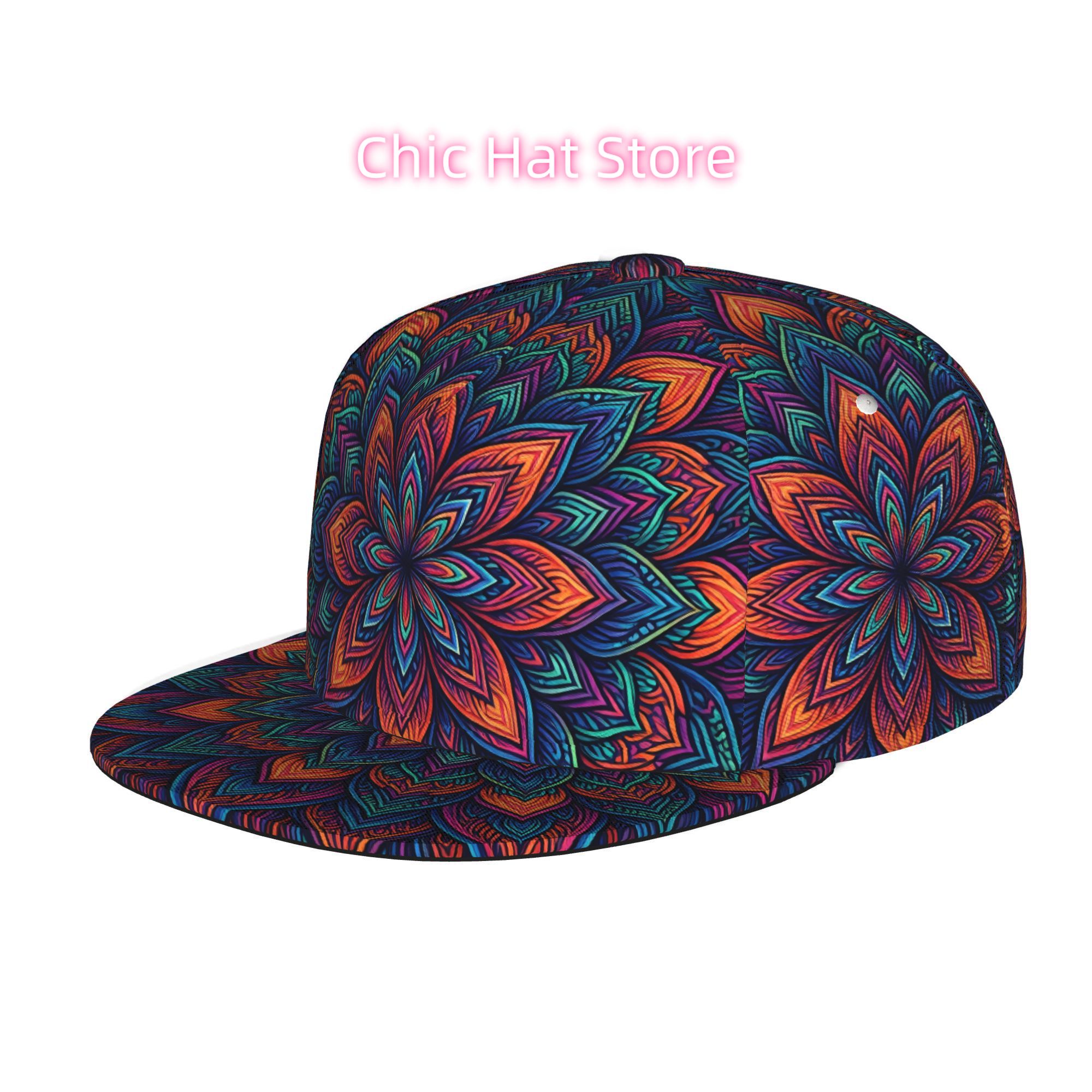 Streetwear Brand Beanie - Canlı Psikedelik Mandala, Unisex Her Yere