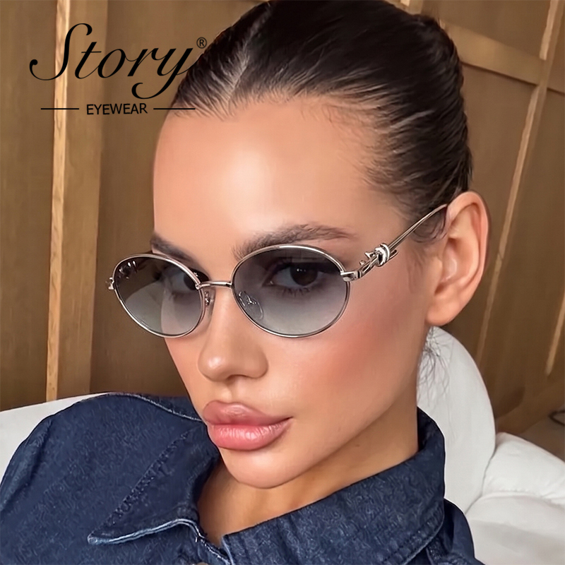 Streetwear Brand Designs - STORY Retro Metal Çerçeveli Oval Güneş